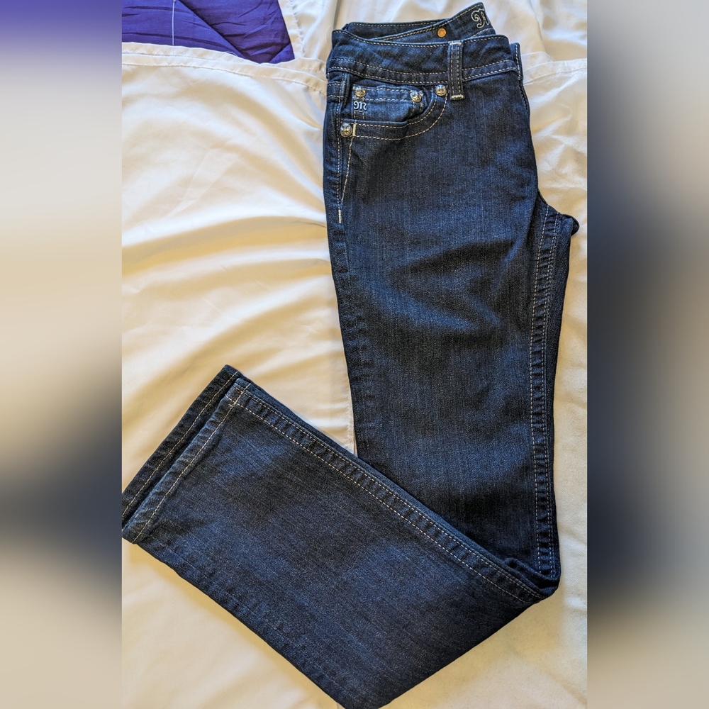 Miss Me JP6048T3 Straight Dark Wash Denim Jeans